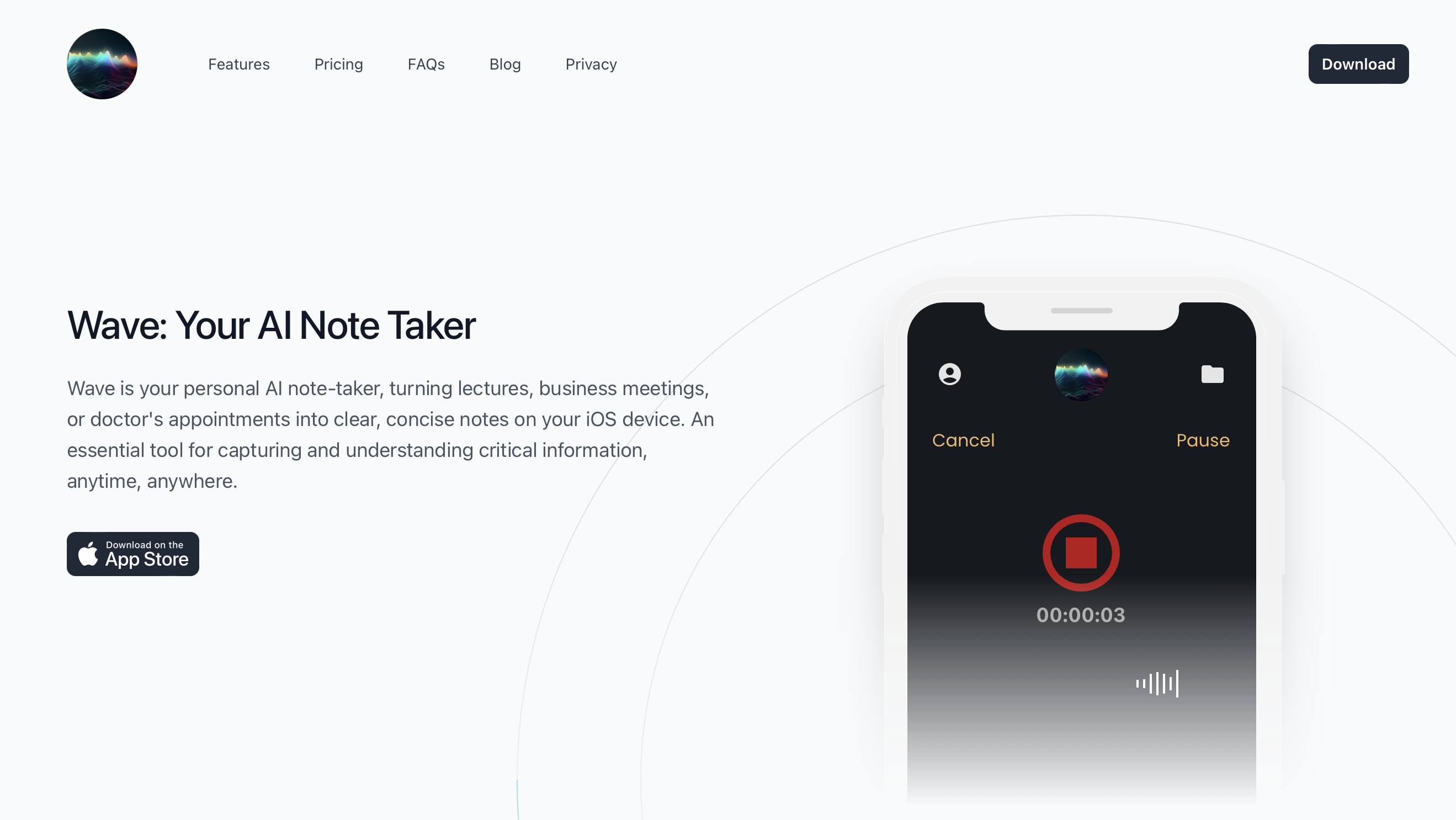 WAVE AI NOTE TAKER visual data 3